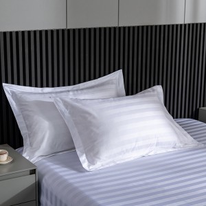 High-end new four-piece set 60-count pure cotton satin strip hotel four-piece set