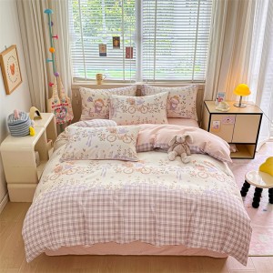 Printed fabric AB version double-sided 40s pure cotton four-piece set
