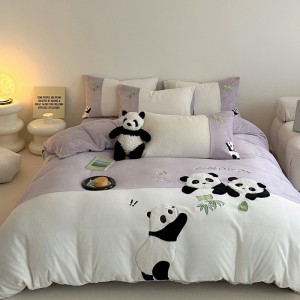 Milk velvet applique embroidery splicing craft four-piece set