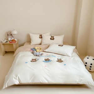 New pure cotton washed cotton cartoon towel embroidery four-piece suit