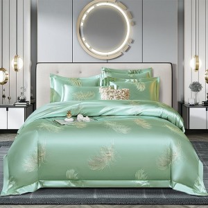 European-style light luxury high-precision yarn-dyed satin jacquard four-piece set