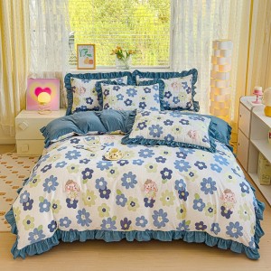 Skin-friendly Class A bubble cotton bed cover four-piece set