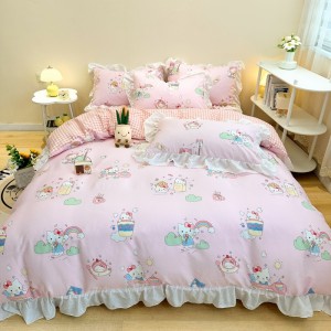 New 40-count pure cotton edge four-piece set New color-woven small
