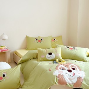 Cartoon small fresh pure cotton pure cotton washed cotton cartoon patch embroidery four-piece suit