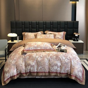 Elegant Lenzing Tencel Cotton Digital Print Wide-Brim Four-Piece Set