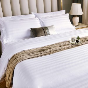 Hotel linen white satin high weight brushed jacquard hotel four-piece set