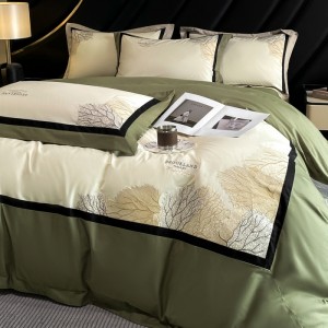New all-cotton 60S embroidered bed sheet and bed sheet high-end four-piece set