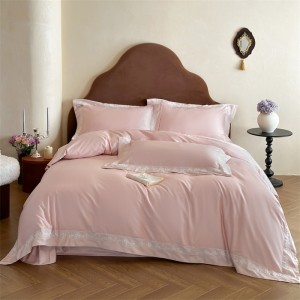 Pure color high-grade 50s double-strand long-staple cotton four-piece set
