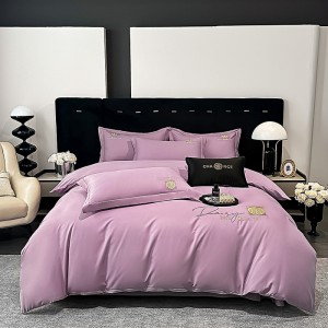 Exquisite pure cotton jet embroidery light luxury four-piece suit