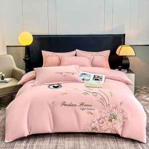 Exquisite floral cotton embroidery four-piece set