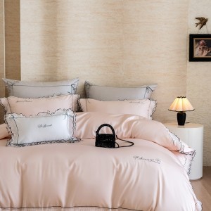 New AB version 80-count Tencel cotton colored cloth lady style four-piece set