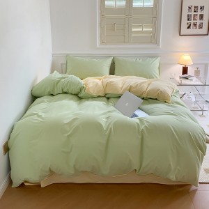 Exquisite pure cotton pure color washed cotton four-piece set