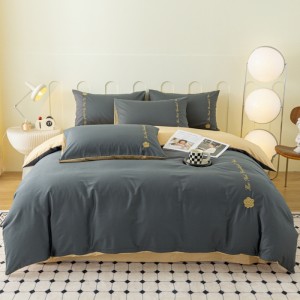Pure cotton 40-count embroidery pure color four-piece set