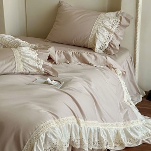 French hollow lace pure cotton four-piece set