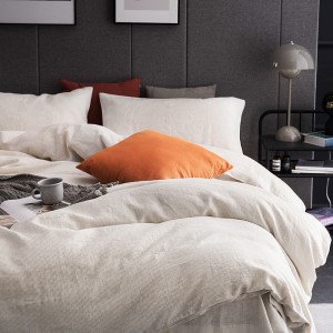 Super Soft Washing Natural Color 100% French Linen Quilt Cover Bed Sheet Queen King 4PCS Bedding Set