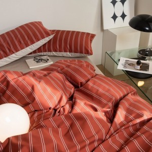 Printing comforter duvet cover with 2 pillow shams double coverlets flat sheet 4PCS textile red cotton bedding set wholesaler