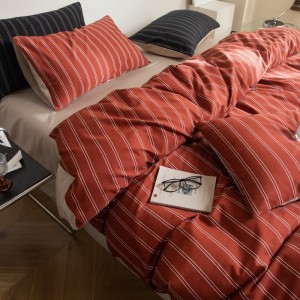 Printing comforter duvet cover with 2 pillow shams double coverlets flat sheet 4PCS textile red cotton bedding set wholesaler