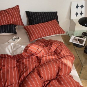 Printing comforter duvet cover with 2 pillow shams double coverlets flat sheet 4PCS textile red cotton bedding set wholesaler