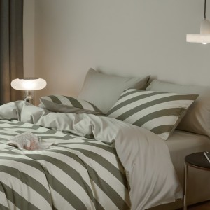 High quality printing pillow case queen king size fitted sheets bed linen hotel cotton home textile brown bedding set wholesaler