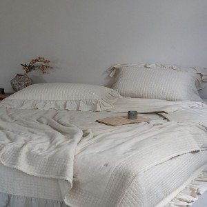 Foreign Trade Pure Cotton & Linen 4PCS Embroidery Bed Sets Multifunctional Quilt Cover Bed Cover Bedspread Home Hotel Textile Bed Sheets Bedding Set Wholesale