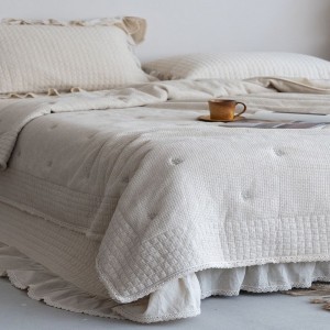 Foreign Trade Pure Cotton & Linen 4PCS Embroidery Bed Sets Multifunctional Quilt Cover Bed Cover Bedspread Home Hotel Textile Bed Sheets Bedding Set Wholesale