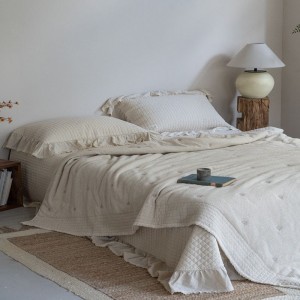 Foreign Trade Pure Cotton & Linen 4PCS Embroidery Bed Sets Multifunctional Quilt Cover Bed Cover Bedspread Home Hotel Textile Bed Sheets Bedding Set Wholesale