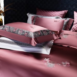 Embroidered duvet cover fitted flat sheets 2m/2.2m double bedsheet premium pillowslip queen king size embroidery bedding set