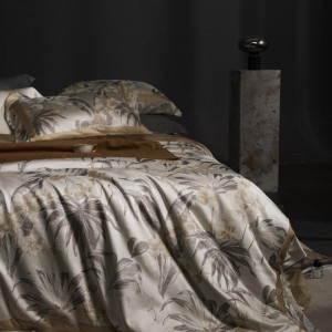 Hot selling cotton 4-pieces textile ODM coverlets plant jacquard bedsheets bed linen bedding set wholesaler