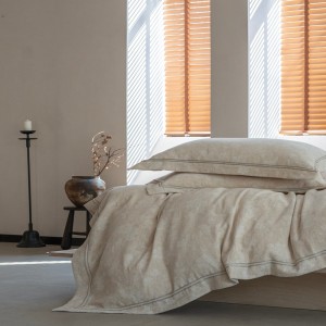 Jacquard Comforter Duvet Cover 100% Linen Cotton Pillow Shams Double Coverlets Flat Sheet 4PCS Natural Color Skin-Friendly Bedding Set