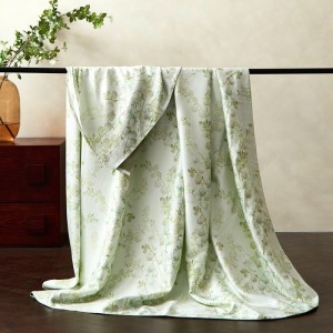 Pastoral design full size digital printing adult pillowcases luxury bamboo fiber comforter cover green bedding set supplier