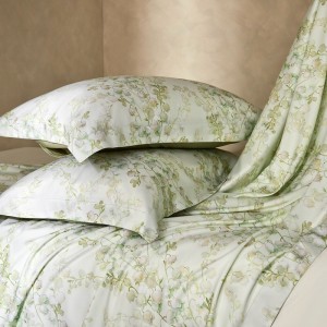 Pastoral design full size digital printing adult pillowcases luxury bamboo fiber comforter cover green bedding set supplier