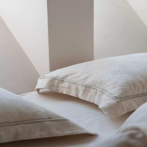Jacquard Comforter Duvet Cover 100% Linen Cotton Pillow Shams Double Coverlets Flat Sheet 4PCS Natural Color Skin-Friendly Bedding Set