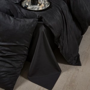 High quality black jacquard pillowcases 2/2.3m adult coverlets pillow shams high-quality 4-piece bedding set manufacture