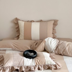 Wholesale high-quality 100% cotton duvet cover grey bed sheet 4piece jacquard home textile bedding set supplier