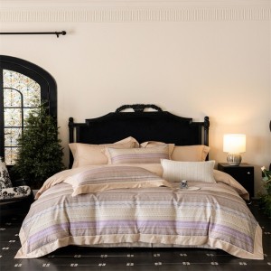 Hot selling green quilt cover printing fitted sheets flat sheet 100% cotton home textile 4-pieces bedding set supplier