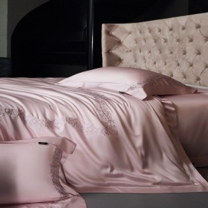 High end luxury embroidery duvet cover lyocell cotton bed sheets bedding set