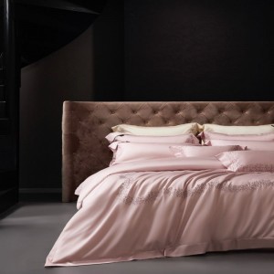 High end luxury embroidery duvet cover lyocell cotton bed sheets bedding set