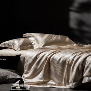 Luxury jacquard duvet quilt cover queen king size bed sheets double pillowcases 1.8/2m lyocell cotton bedding set