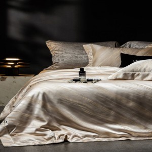 Luxury jacquard duvet quilt cover queen king size bed sheets double pillowcases 1.8/2m lyocell cotton bedding set