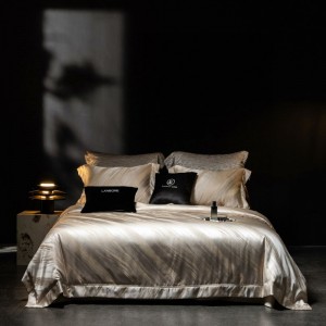 Luxury jacquard duvet quilt cover queen king size bed sheets double pillowcases 1.8/2m lyocell cotton bedding set