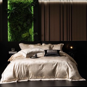 Elegant design full size jacquard adult pillowcases luxury red 100s cotton sateen comforter cover bedding set supplier