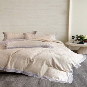 100s lyocell jacquard quilt cover pillowcases bed sheets luxury four piece bedding set