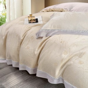 100s lyocell jacquard quilt cover pillowcases bed sheets luxury four piece bedding set