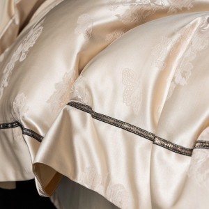 Elegant design full size jacquard adult pillowcases luxury red 100s cotton sateen comforter cover bedding set supplier