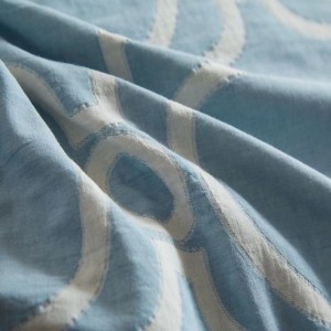 Yarn-dyed jacquard duvet cover set queen king size bed set blue 100 cotton bedding set