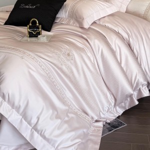 High-End white patchwork comforter set 500TC Australia cotton bedsheets queen king size embroidery coverlets with 2 soft pillowslips bedding set supplier