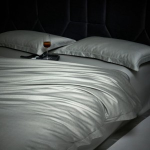 100 thread count long staple cotton home textile green duvet cover bed sheets pillow shams jacquard four piece bedding set