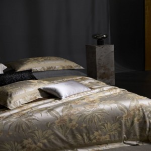 Lyocell yarn-dyed jacquard four piece bedding set with gold quilt cover bed sheets double pillowcases
