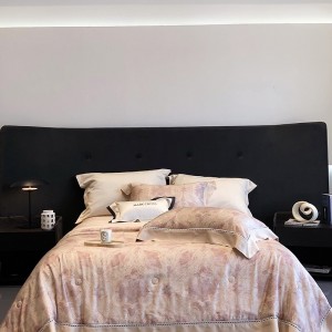 Pastoral style printing home textile lyocell bed linen pink duvet quilt comforter cover bedding set wholesaler