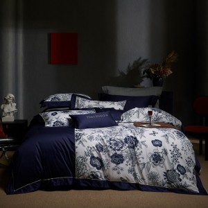 Hot-selling 4-pieces textile floral printing 2m/2.2m bedsheet flat sheets 1.8m red quilt cover cotton bedding set manufacture